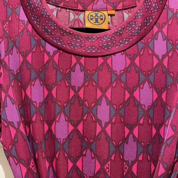 Tory Burch Purple Long Sleeve Silk Dress Size Small - Picture 5 of 5